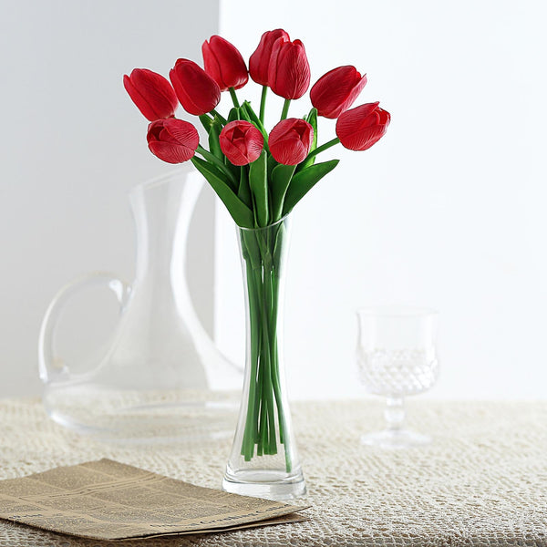 10 Stems | 13" Real Touch Artificial Foam Tulip Flower Bouquets