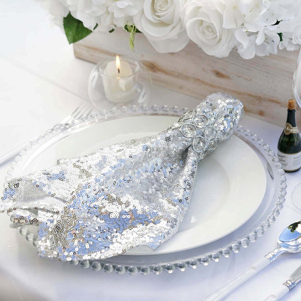 20”x20” Premium Sequin Cloth Dinner Napkin | Reusable Linen