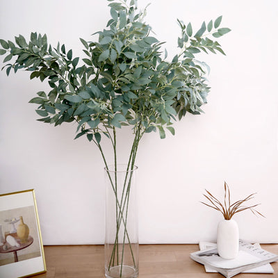 2 Bushes | 42" Tall Artificial Silk Plant Stem Vase Fillers, Faux Beech Leaf Branches