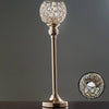 16" Tall Crystal Votive Pillar Candle Holder, Metal Tealight Round Candle Stand