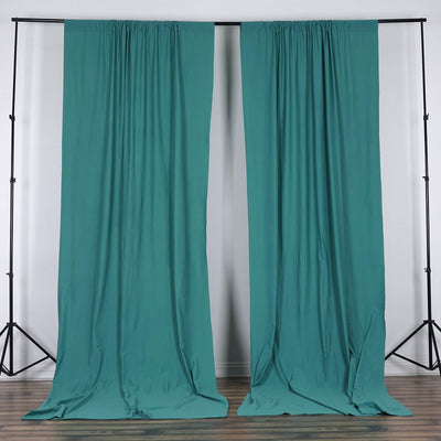 2 Pack | Fire Retardant Polyester Curtain Panel Backdrops With Rod Pockets - 10ftx10ft