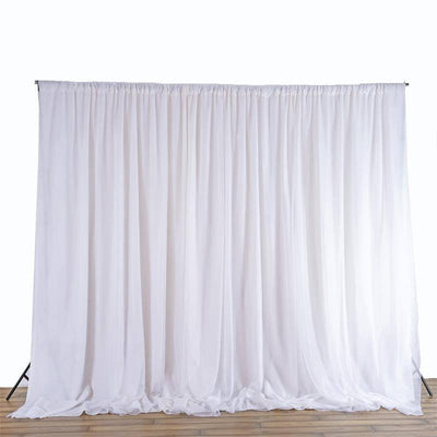 20ftx10ft Rod Ready Dual Layered Poly & Chiffon Backdrop Curtain