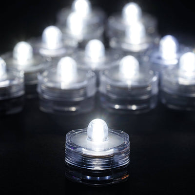 12 Pack | Flower Shaped Waterproof LED Lights, Battery Operated Submersible