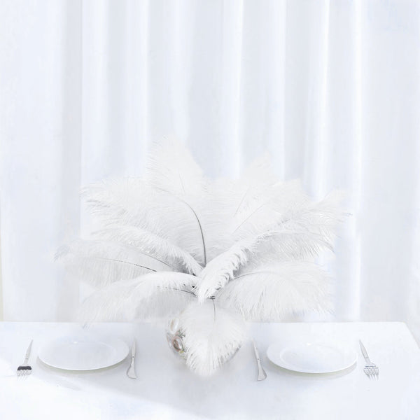 12 Pack | 13"-15" Natural Plume Real Ostrich Feathers, DIY Centerpiece Fillers