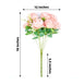 2 Bushes Light Blush Silk Rose Bouquets – Real Touch Long Stem Artificial Flowers 18"