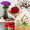 2 Bushes Cream Silk Rose Bouquets – Real Touch Long Stem Artificial Flowers 18"