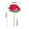 2 Bushes Red Silk Rose Bouquets – Real Touch Long Stem Artificial Flowers 18"