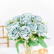 2 Bushes Dusty Blue Silk Rose Bouquets – Real Touch Long Stem Artificial Flowers 18"