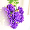 2 Bushes Purple Silk Rose Bouquets – Real Touch Long Stem Artificial Flowers 18"