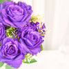 2 Bushes Purple Silk Rose Bouquets – Real Touch Long Stem Artificial Flowers 18"