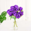 2 Bushes Purple Silk Rose Bouquets – Real Touch Long Stem Artificial Flowers 18"