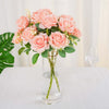 2 Bushes Light Blush Silk Rose Bouquets – Real Touch Long Stem Artificial Flowers 18"