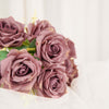 2 Bushes Dusty Rose Silk Rose Bouquets – Real Touch Long Stem Artificial Flowers 18"