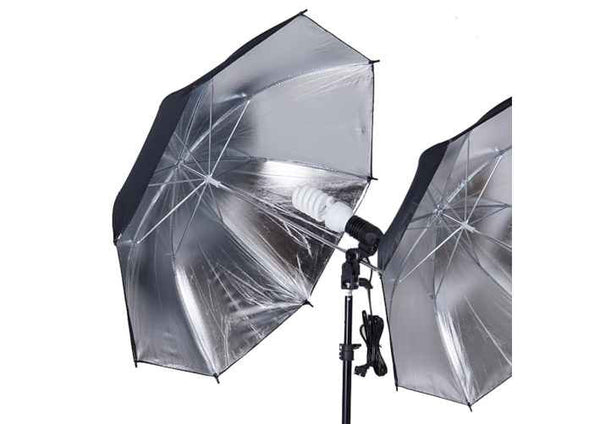 Photography Photo Portrait Studio 600W Day Light Black/Silver Umbrella Continuous Lighting Kit