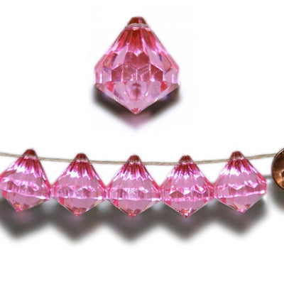 20mm Crystal Garland Acrylic Raindrops Party Decoration - Pink - 24 PCS
