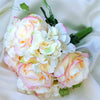 Pink Real Touch Artificial Rose & Hydrangea Flower Wedding Bridal Bouquet - Buy 1 Get 3 Free