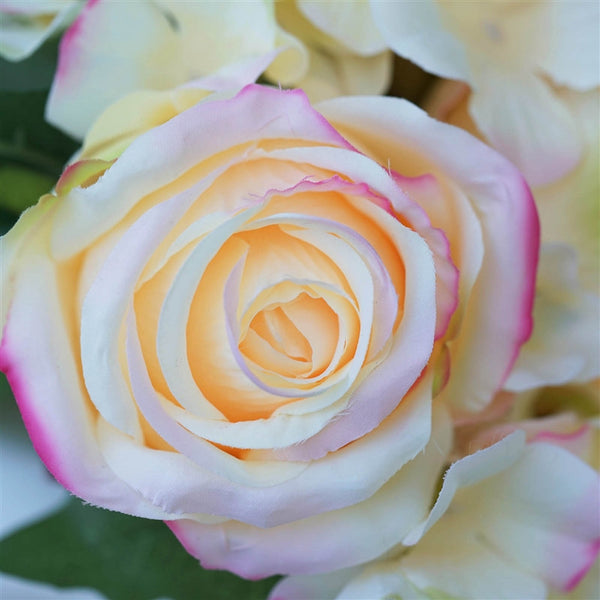 Rose & Hydrangea Bouquet Artificial Silk Flowers - Pink