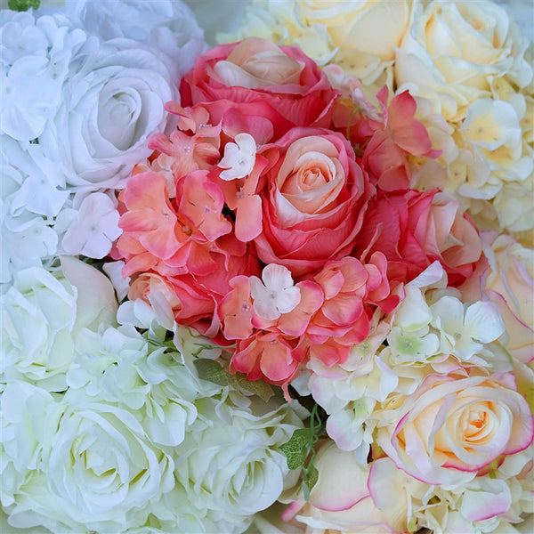 Rose & Hydrangea Bouquet Artificial Silk Flowers - Pink
