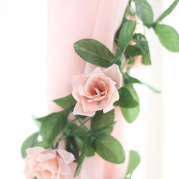 6FT Dusty Rose Chain Garland UV Protected Artificial Flower