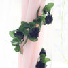 6 FT Black UV Protected Silk Rose Garland - Artificial Wedding Garland - 32 Flowers