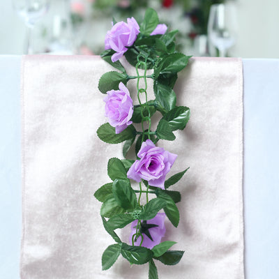 Silk Rose Garland Artificial Flowers - Lavender - 6 ft