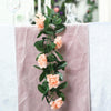 Silk Rose Garland Artificial Flowers - Peach - 6 ft