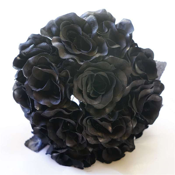 4 Velvet Rose Bouquet - Black