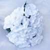 4 Velvet Rose Bouquet - White