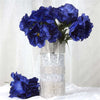 Small Peony Bush Artificial Silk Flowers - Navy Blue