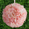 Hydrangea Kissing Ball Artificial Silk Flowers - Blush - 4 pack