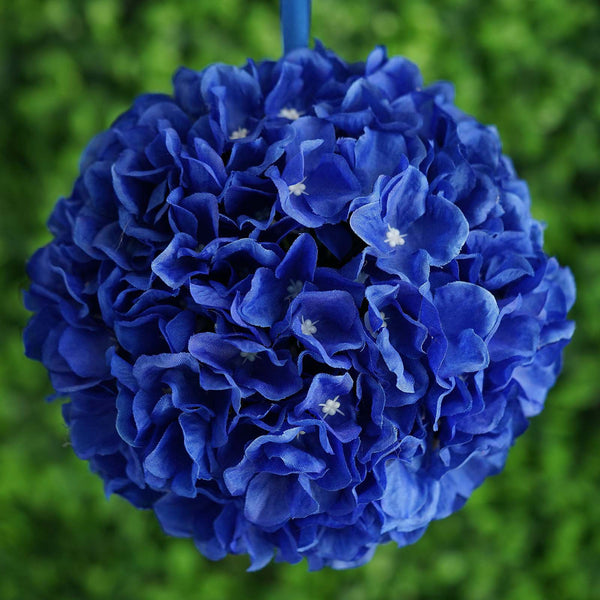Hydrangea Kissing Ball Artificial Silk Flowers - Royal Blue - 4 pack