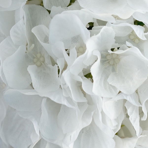 Hydrangea Kissing Ball Artificial Silk Flowers - White - 4 pack