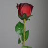 Long Stem Rose Bud Artificial Silk Flowers - Black / Red