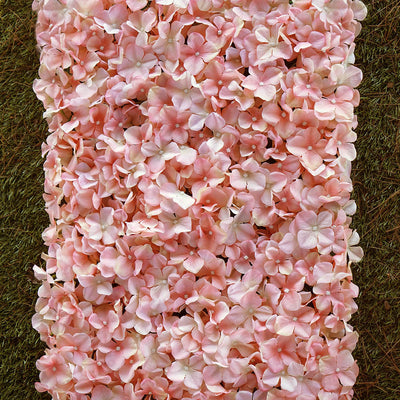 Hydrangea Artificial Flower Wall Mat Panel - Blush - 4 panels