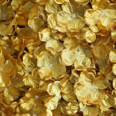 Hydrangea Artificial Flower Wall Mat Panel - Gold - 4 panels