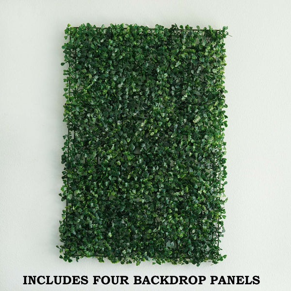 4 Pack Green Artificial Faux Foliage Wall Mat Panel