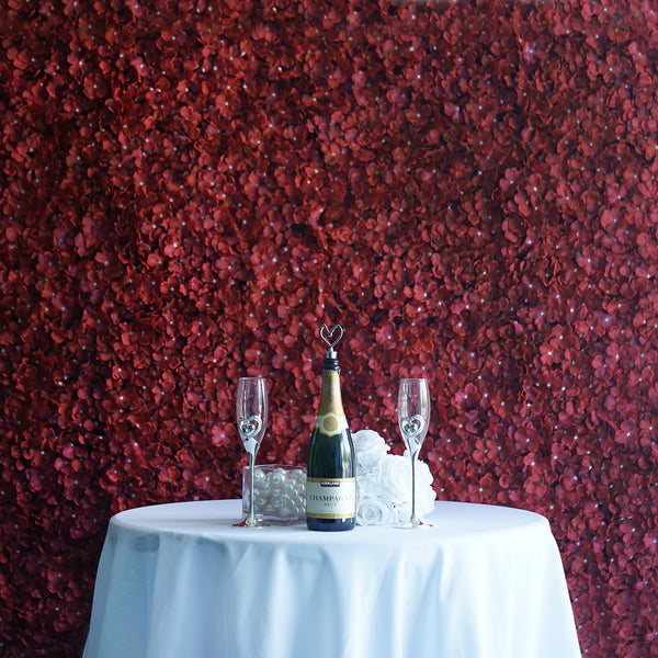 Hydrangea Artificial Flower Wall Mat Panel - Wine - 4 panels