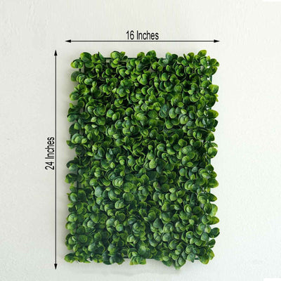 11 Sq ft. | 4 Panels Artificial Boxwood Hedge Faux Small Leaves Foliage Green Garden Wall Mat