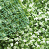 11 Sq ft. | 4 Panels Artificial White/Green Boxwood Hedge Faux Foliage Green Garden Wall Mat