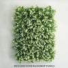 11 Sq ft. | 4 Panels Artificial Boxwood Hedge Faux Genlisea with White Tips Foliage Green Garden Wall Mat