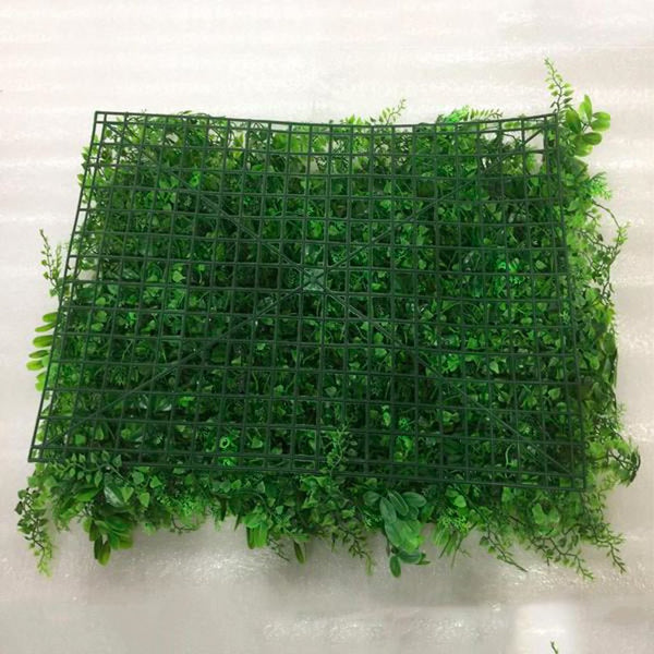 4 Panels Artificial Boxwood Hedge Black Locust and Cypress Leaves Foliage Green Garden Wall Mat