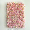 Hydrangea Artificial Flower Wall Mat Panel - Pink - 4 panels