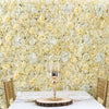 13 Sq ft. | SET of 4 | UV Protected Assorted Silk Flower Wall Panels | Flower Wall Backdrop - White | Champagne