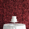 4 Pack 11 Sq ft. UV Protected 3D Burgundy Silk Rose Hydrangea Flower Wall Mat Panel