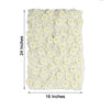 Pack of 4 - 11 Sq ft. UV Protected 3D Cream Silk Rose & Hydrangea Flower Wall Mat Panel