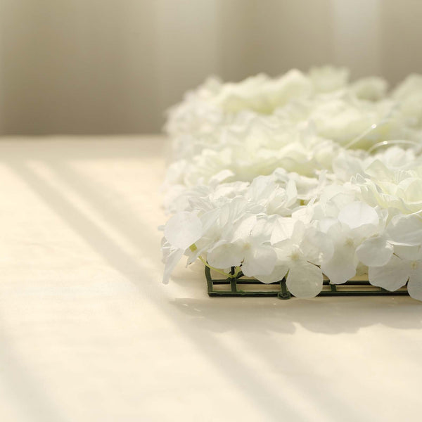 4 Pack 11 Sq ft. UV Protected 3D Cream Silk Rose & Hydrangea Flower Wall Mat Panel