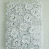 4 Pack 11 Sq ft. UV Protected 3D White Silk Rose & Hydrangea Flower Wall Mat Panel#whtbkgd