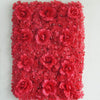 4 Pack 11 Sq ft. UV Protected 3D Red Silk Rose & Hydrangea Flower Wall Mat Panel