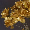 Small Open Rose Bush Artificial Silk Flowers - Gold