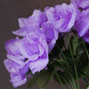 Small Open Rose Bush Artificial Silk Flowers - Lavender